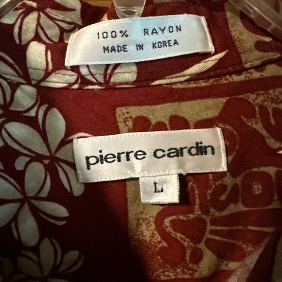 Vintage Pierre Cardin Hawaian shirt button down men’s Large made in Korea - Picture 3 of 13